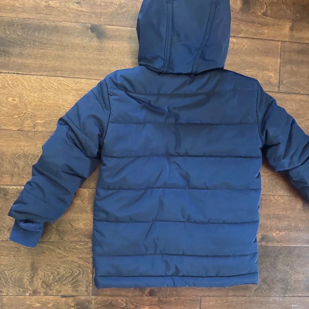 Cat & Jack Toddler Boys Heavyweight Puffer Jacket Navy Blue 5T Hooded Parka Coat